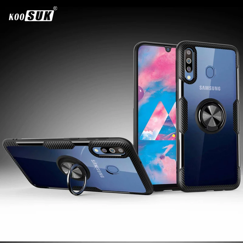 

For Samsung Galaxy A70 Case Cover Transparent PC+Carbon Fiber Full Protection Ring For Samsung A10 A20 A30 A40 A50 A40s A60 Case