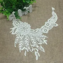2 шт./партия водорастворимый цветок кружева шеи для одежды и украшение для одежды Высококачественная вышивка кружева