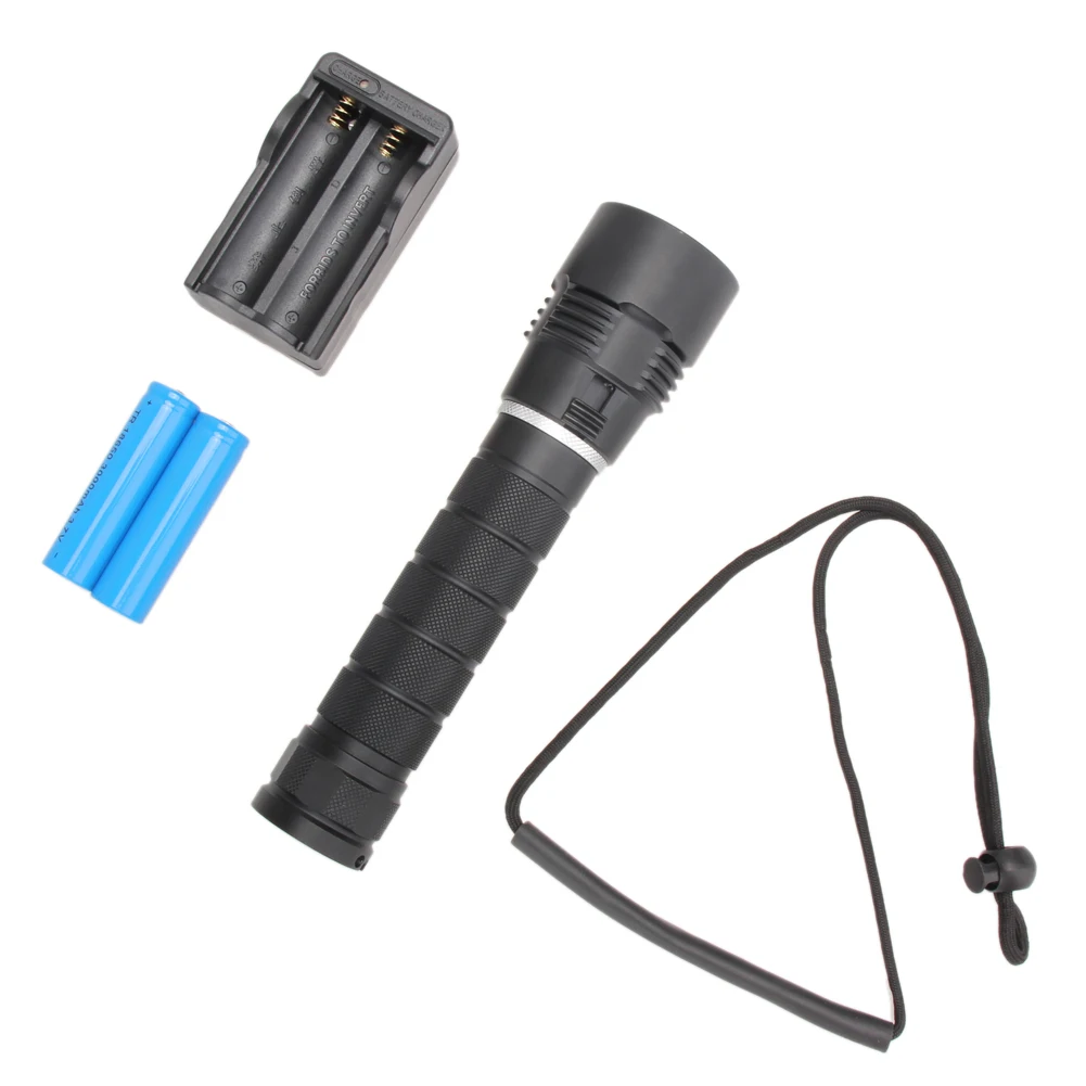 

High Quality Waterproof 8000LM 3* XM-L2 LED Flashlight Torch Zoomable Lamp Light+ 2x Rechargeable 18650 Battery+Charger