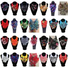 Женский цветочный шарф-воротник роскошный цветочный принт шейный платок кольцо шейный платок шарфы