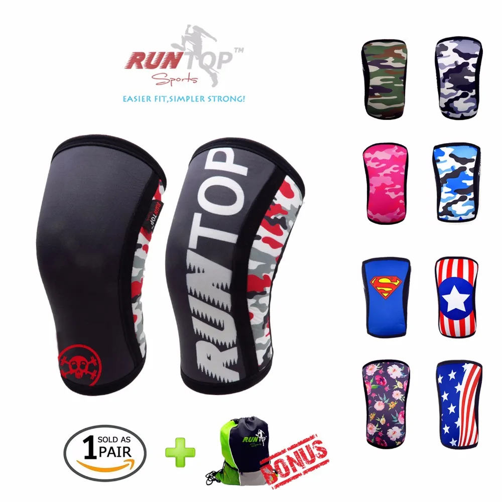 RUNTOP 7mm Neoprene Knee Sleeves Crossfit font b Weight b font font b Lifting b font
