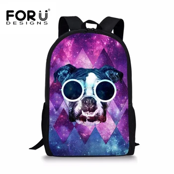 

FORUDESIGNS Galaxy Cat Printing Children Backpack,Animal 3D School Backpacks for Teenage Girls Boys,Large Kids Bookbag Rugzak