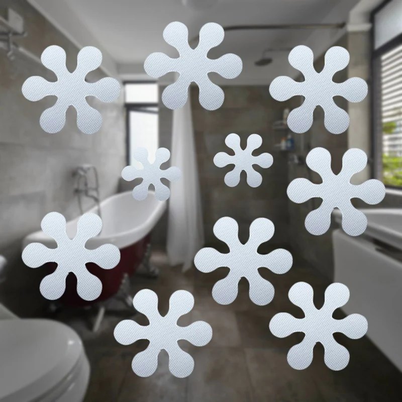 

10/8PCS Flower Shape Anti-slip Bathtub Stickers Decals Safety Bath Shower Treads 10CM