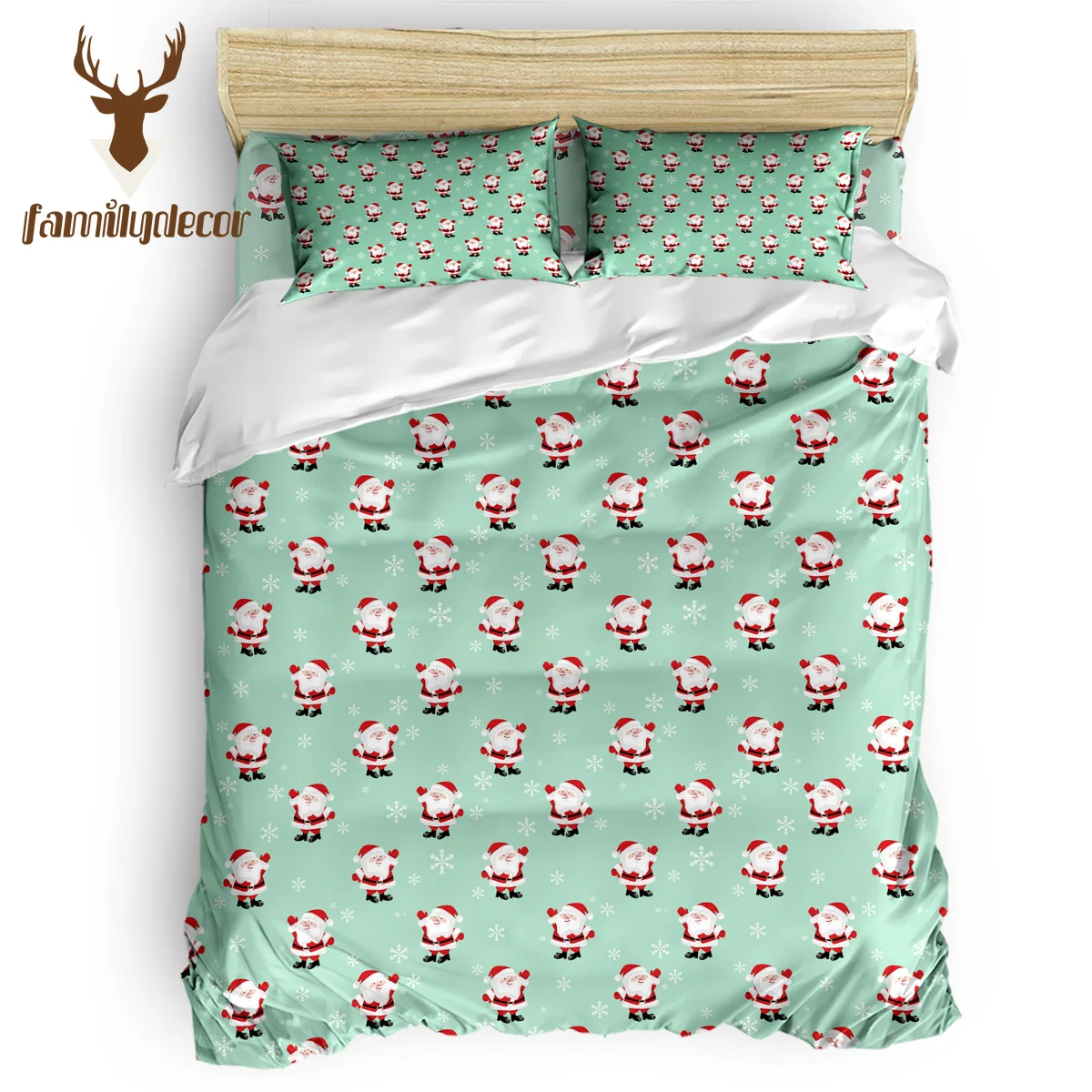 

Family Decor Christams Tree Santa 4 Piece Bedding Sets Quilt Bedding Set Duvet Cover Sets Machine Washable Thanksgiving Day
