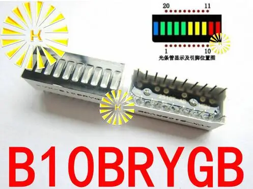 10PCS 10 Segment Green Red Blue Yellow Jade Green White Digital Tube LED Bar 10*25mm Display Module B10G-B10BW led digital tube display