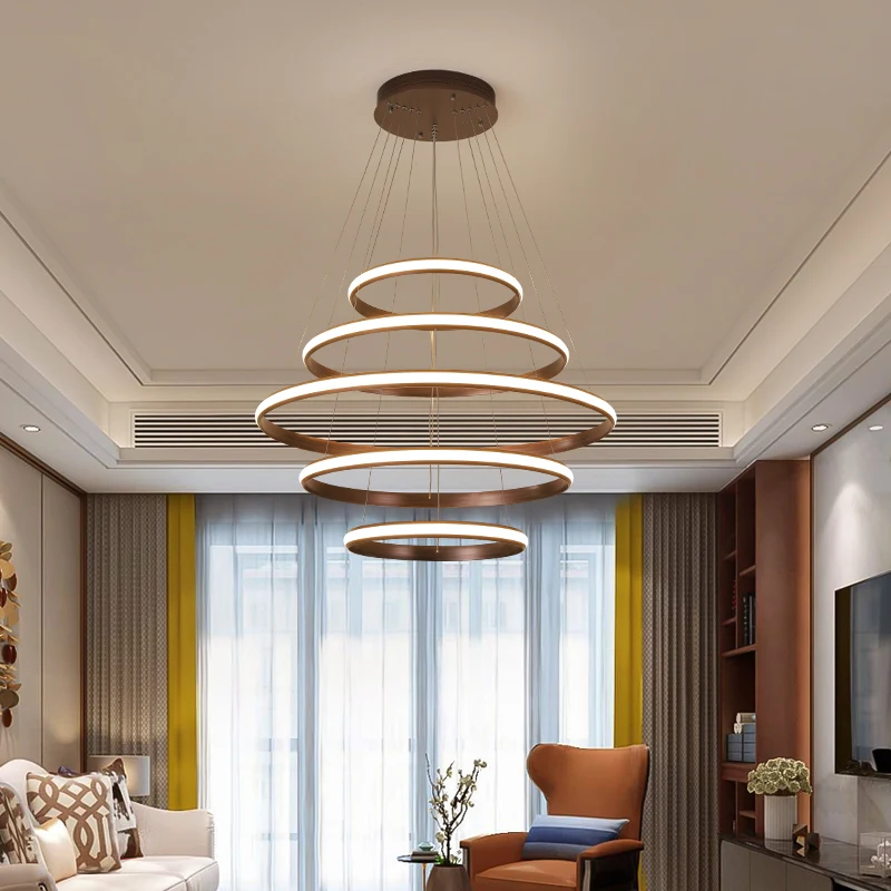 

Nordic Circle rings modern led chandelier atmosphere home Internet Celebrity lights simple living room staircase Bedroom fixture
