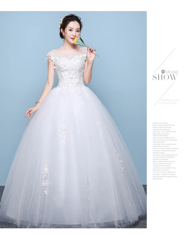 Свадебное платье es 2019 Новое свадебное платье невесты со шнуровкой плечи женская принцесса Dreamy цветы Бальные платья