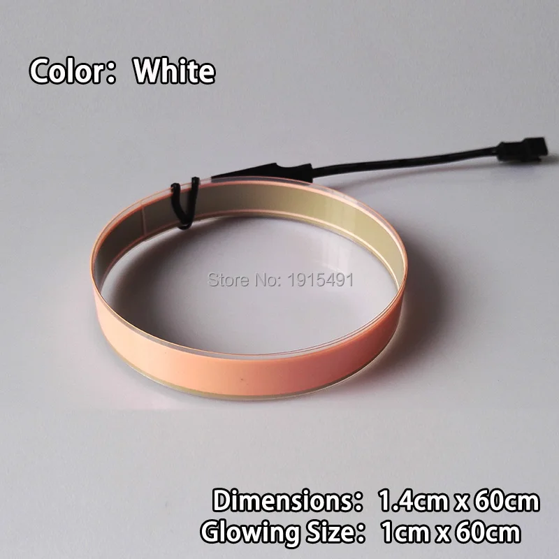 Best Attractive Neon Led Strip White 60x1.4cm EL Tape Trendy Cold Light Without Driver DIY Car Flashing Warning Lights for Signboard