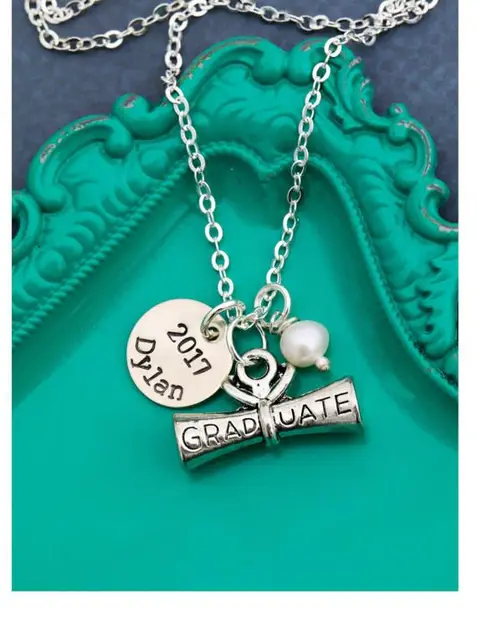 senior class graduate necklace jewelry high school gift college grad