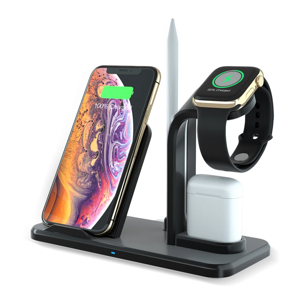 

For Apple Watch Charger Portable Charger Touch Pen Dock 3 in 1 Wireless Charger For Iphone X 8 Xiaomi Fast Charger Dock Station