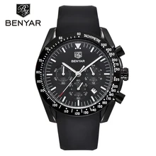 Relogio Masculino BENYAR Silicone Watch Top Brand Luxury Mens Sport Military Army Chronograph Quartz Wrist Watch Clock Men Saat top brand megir chronograph sport watch men luxury relogio masculino silicone quartz army military wrist watch gold clock men