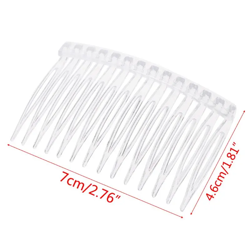 20pcs/lot Clear Plastic Hair Clips Side Combs Pin Barrettes Hair Comb