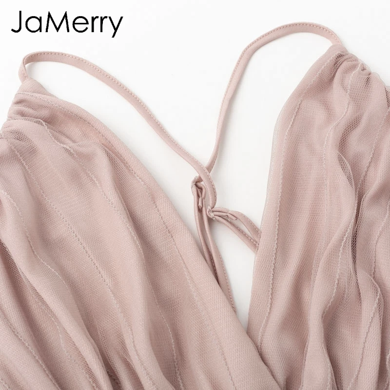 JaMerry, Полосатое Сетчатое кружевное женское платье с разрезом, сексуальное, глубокий v-образный вырез, открытая спина, макси платье, Осень-зима, длинное платье для вечеринки, vestidos