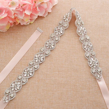 

Handmade Pearls Bridal Dress Sash Silver Crystal Bridal Belt Rhinestones Wedding Belt For Wedding Prom Dresses A194S
