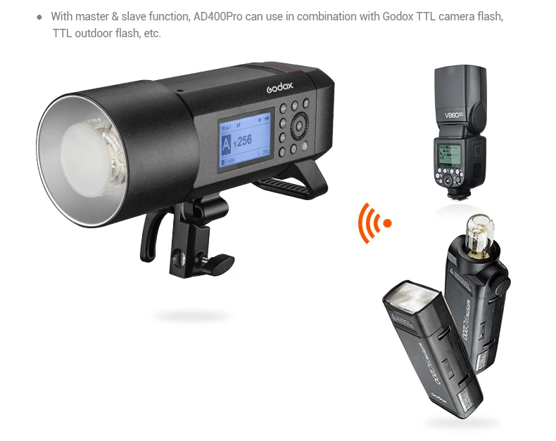 US Godox AD400Pro 2.4G TTL Flash+Light stand+95cm Grid Softbox+