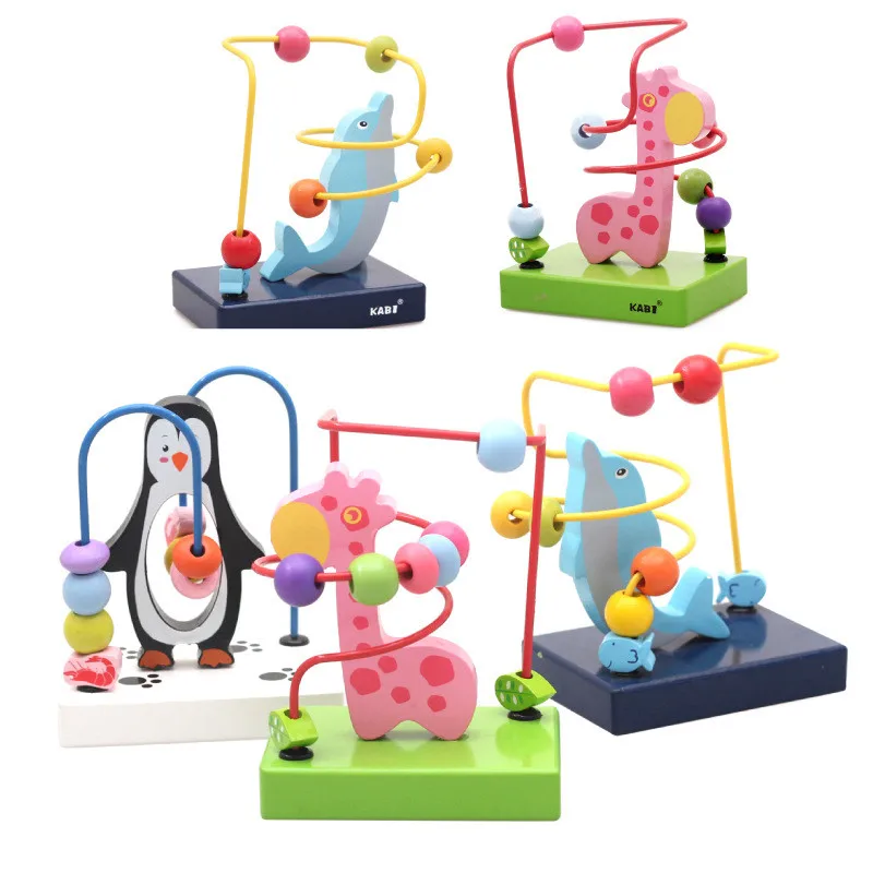 

Baby Educational Toys Multifunctional Animal Beads Maze Dolphins/Giraffes Baby Early Learning Wooden Toys Birthday Gift
