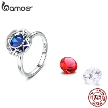 

BAMOER DIY New 925 Sterling Silver 3 Colors Zircon Women Finger Rings for Women Engagement Wedding Jewelry SCR492