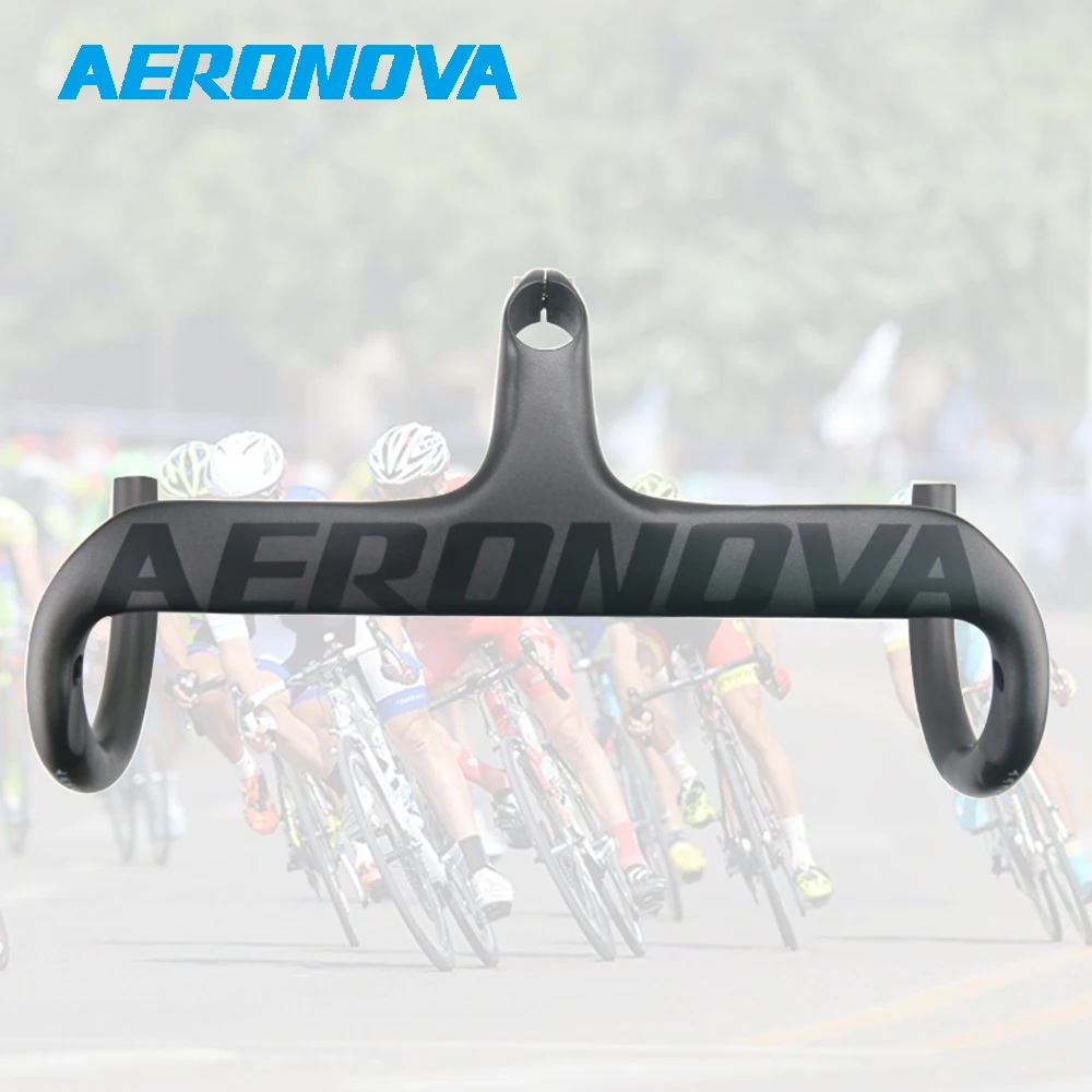 Integrated Handlebar Carbon Handlebar Road Bike With Stem AERONOVA Cycling Bicycle Handlebars UD Glossy/Matte Bike Handlebars