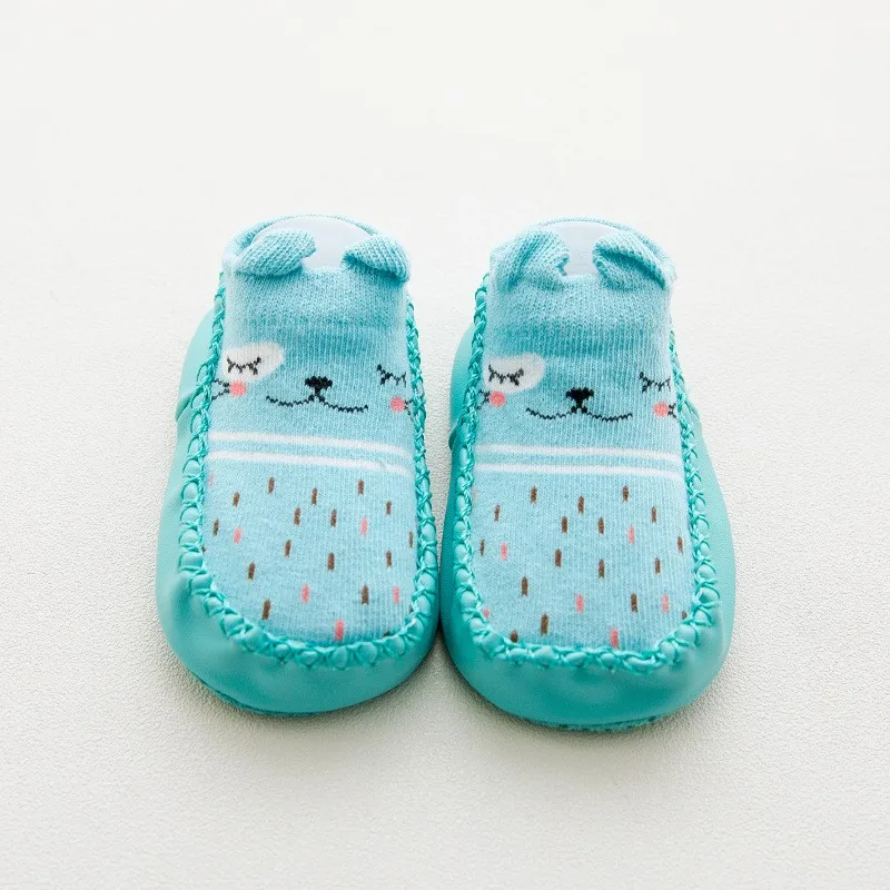 Милые детские носки с резиновой подошвой, носки-тапочки для новорожденных на осень и весну, противоскользящая обувь, носки с мягкой подошвой, носки для младенцев