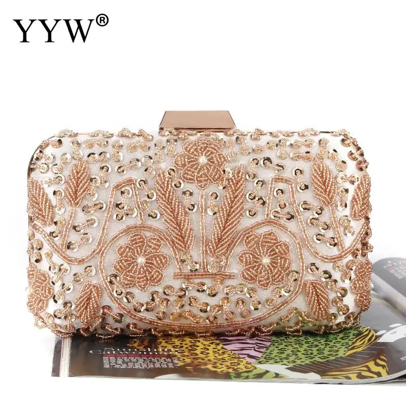 

White Evening Party Bags Clutches Wedding Handbag For Women Elegant Bead Clutch Female 2019 Ladies Purse Sac Main Femme Handbags