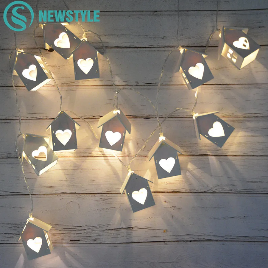 

1.5M/3M LOVE Heart House String Lights 10Led/20Leds Fairy Lantern Indoor Decor Girl Room String Light Wedding Party Garland Xmas