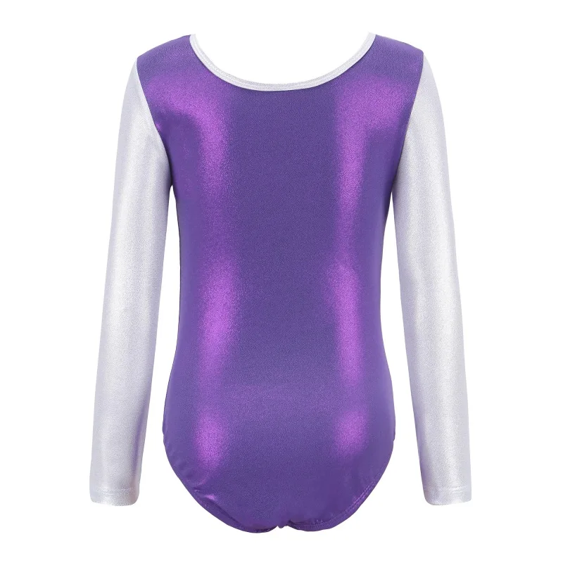 5-12 year Gymnastics Dancesuit Girls Long Sleeve Dance Leotards Child Striped Costumes Gymnastic Kids Dance Ballet suits