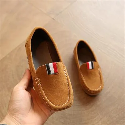 MHYONS/Обувь для детей новая брендовая демисезонная повседневная обувь для мальчиков и девочек, на нескользящей подошве; спортивная обувь для детей из искусственной кожи, для детей обувь с узором в горошек - Цвет: Brown