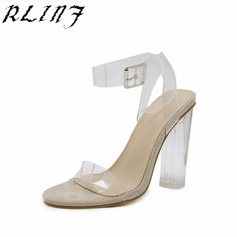 

RLINF 2018 New PVC Sexy Clear High Heels Party Sandals