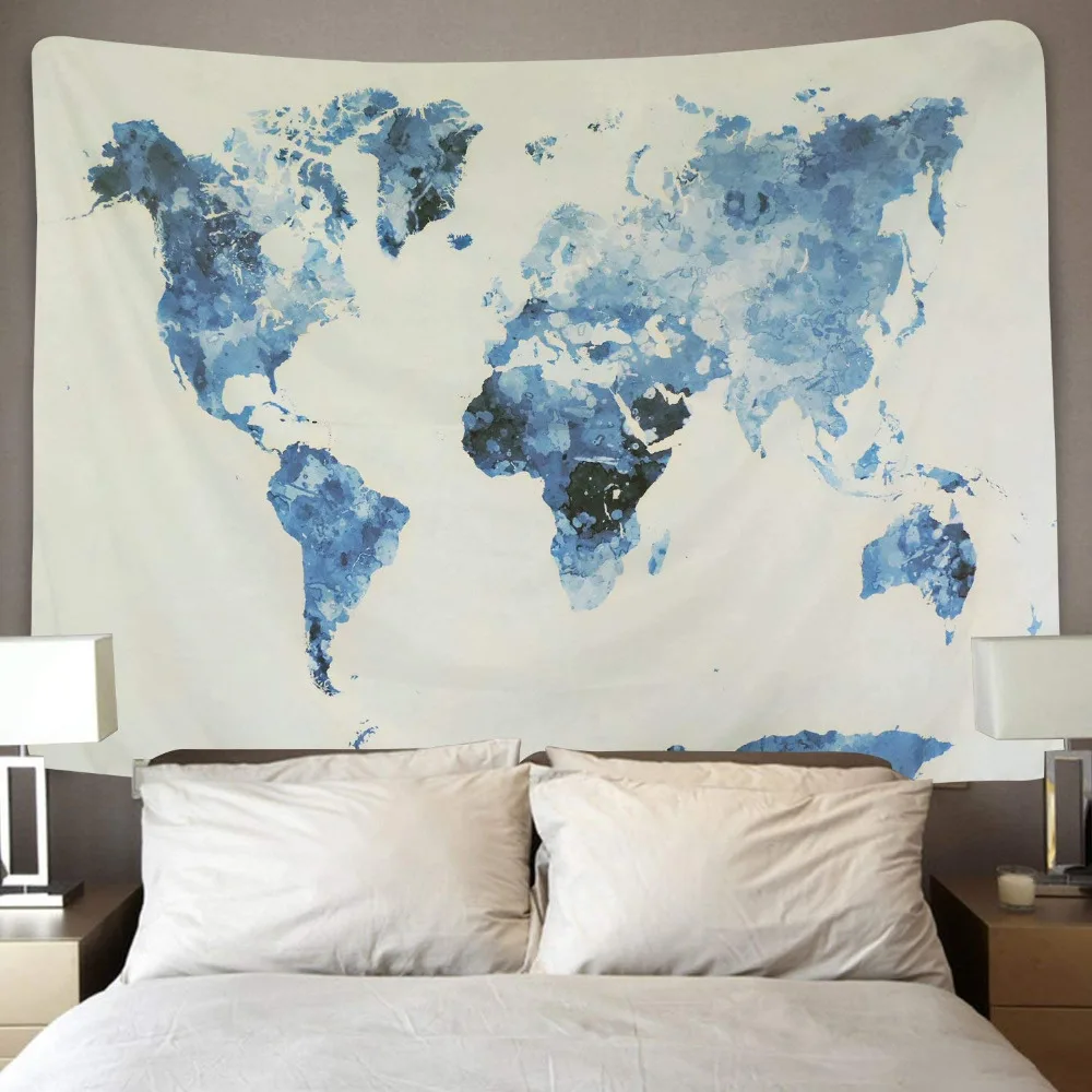 Dremisland World Map Tapestry Psychedelic Wall Hanging