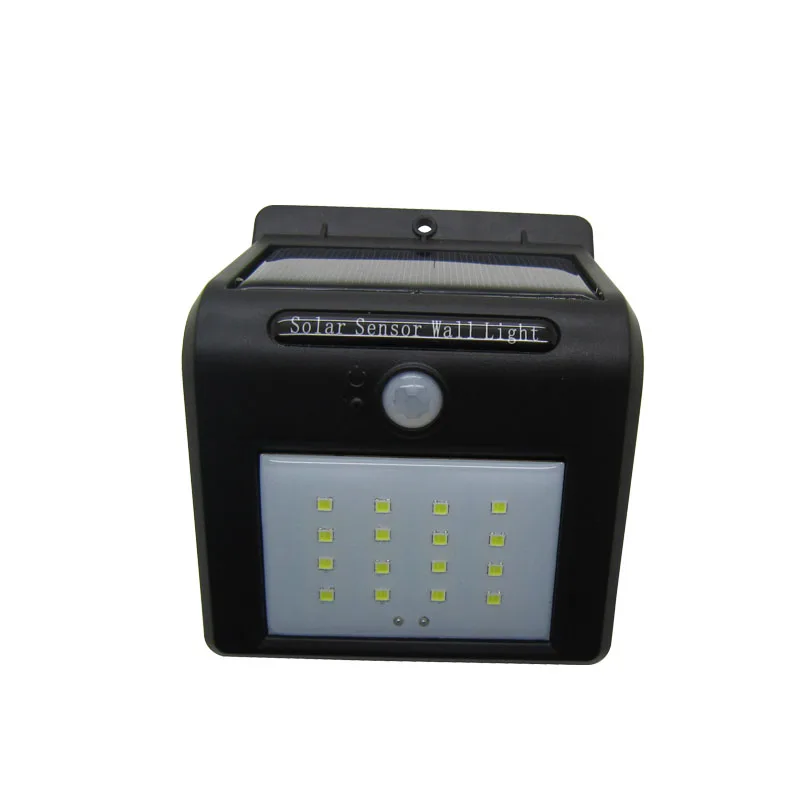Black Panel Солнечный Сенсор настенный светильник 16 светодиодный SMD2835 белый 6000 K излучатель светодиодный бусины движения PIR Сенсор светодиодный свет сада Наружное освещение дорожек - Испускаемый цвет: Black Panel