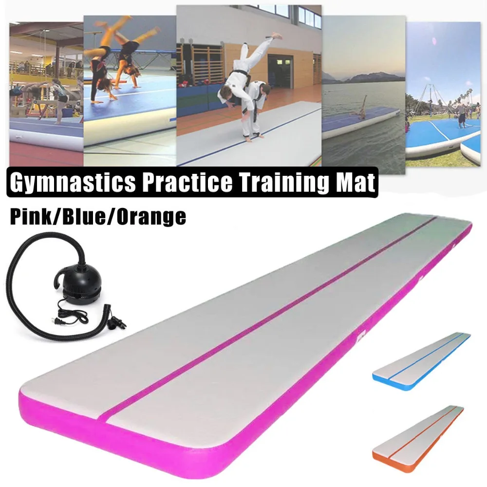 

Inflatable Balance Beam Cushion Training Mattress Air Floor Gymnastics Mat Trick Pad For Somersault Sports With Electric Pump