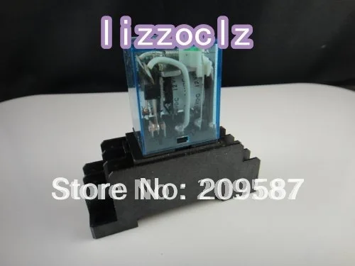 

110V ACCoil Power Relay DPDT LY2NJ HH62P-L JQX-13F 10A With PTF08A Socket Base