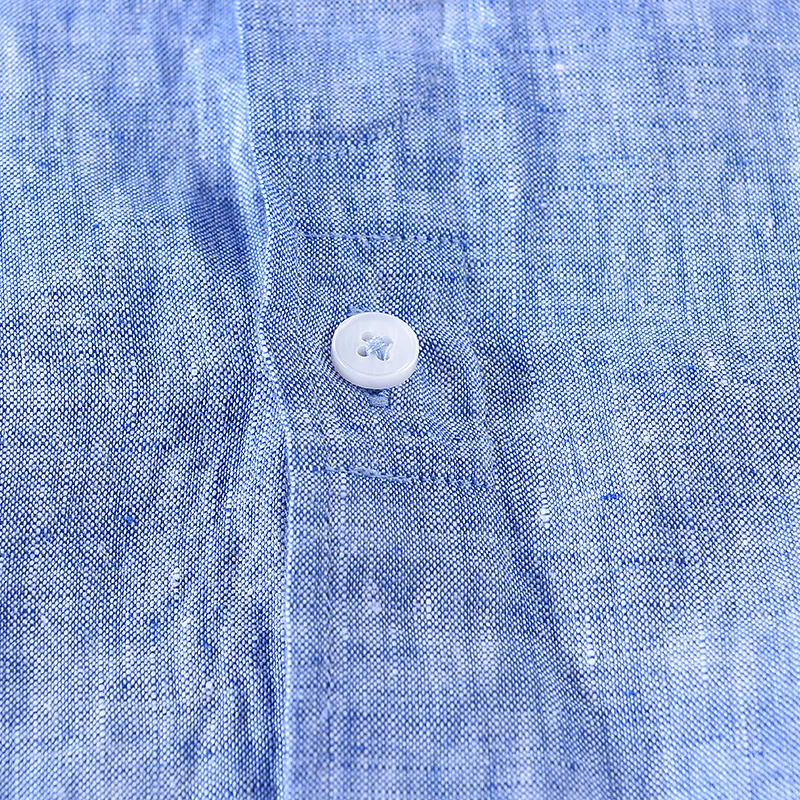 Suehaiwe Марка 2018 Осень с длинными рукавами льняные рубашки мужские синий квадратный воротник льняная рубашка мужская Мода Удобная сорочка camisa