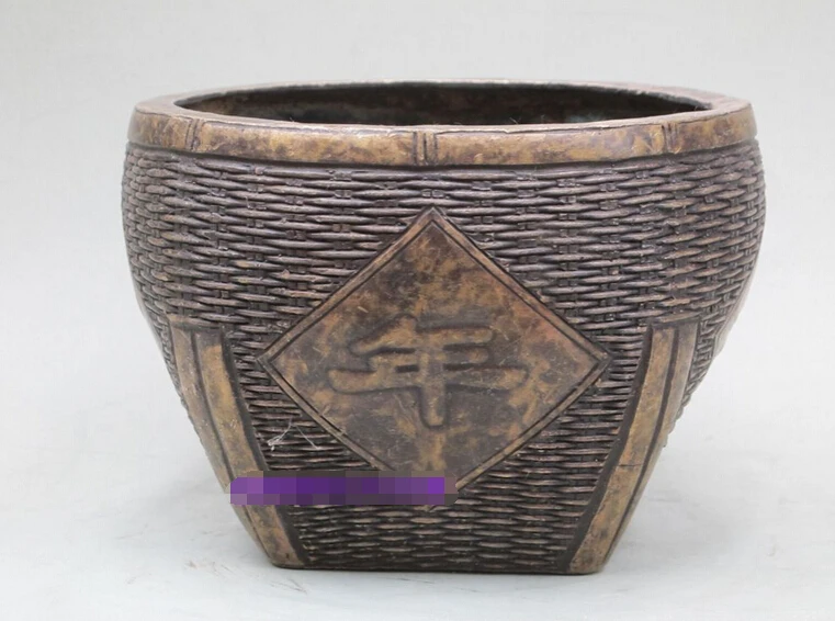 

Collectible bronze S2289 Chinese China Feng shuey Bronze Food container Every year more than Dou Statue B0403