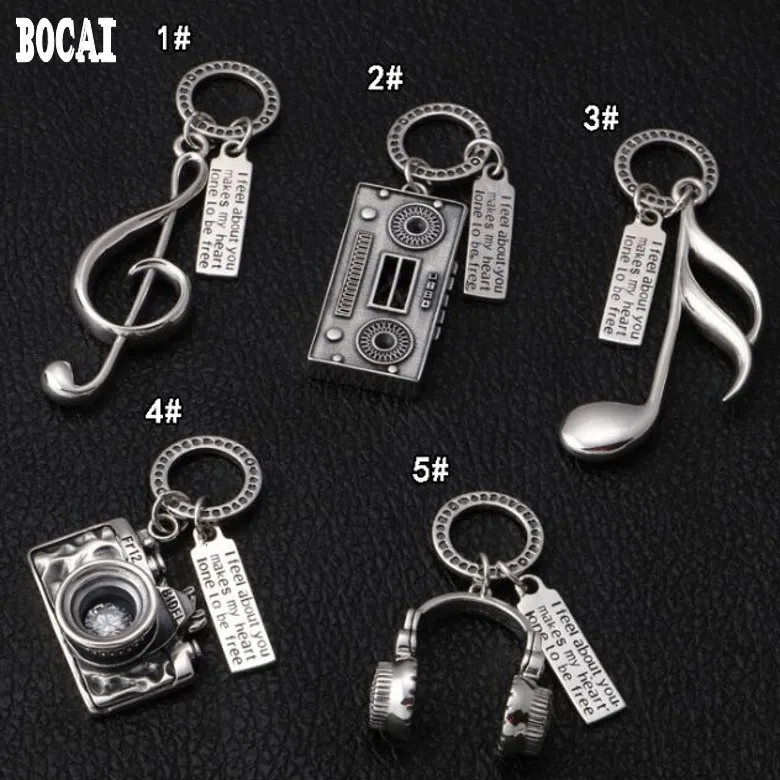 

100% authentic silver s925 sterling silver fashion camera notes headphones radio pendant Thai silver for men and women versatile
