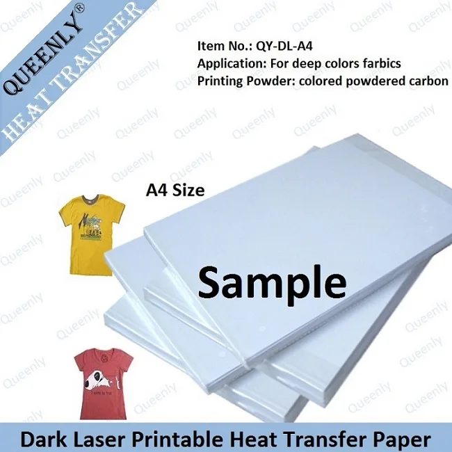 Printable Fabric Sheets For Laser - 20 Sheets Sample Of A4 Laser Heat Transfer Printing Paper Dark Iron On Transfers For Clothes 