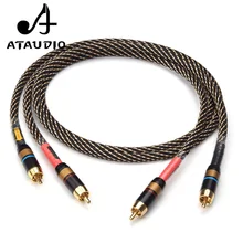 Ataudio um par de cabo hifi 2rca, alta qualidade dvd amplificador multinedia cabo de áudio rca de interconexão