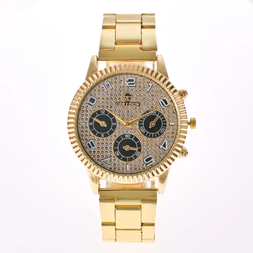 Geruidun 2018 Для женщин Часы лучший бренд класса люкс унисекс цвета: золотистый, серебристый кварцевые часы Для мужчин часы Montre Femme Relogio Masculino Dropship