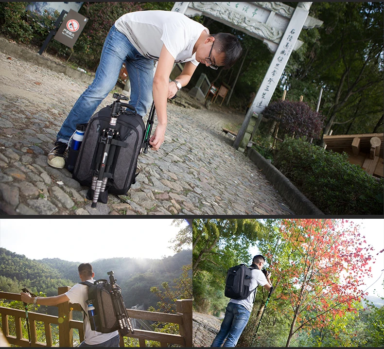 EIRMAI Professional Photo Thicked Partition Waterproof Backpack DSLR Shoulders Bag fit 14in Laptop Tripod Digital Camera Case