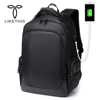 

Men Fashion Oxford Cloth Backpack USB Charging 15.6 inch Laptop Backpacks For Teenager Male Mochila Leisure Travel Backpack