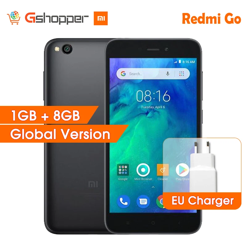 

Global Version Xiaomi Redmi GO 1GB RAM 8GB ROM Mobile Phone Snapdragon 425 Quad Core 5.0" 4G LTE 8.0MP Camera 3000mAh Battery