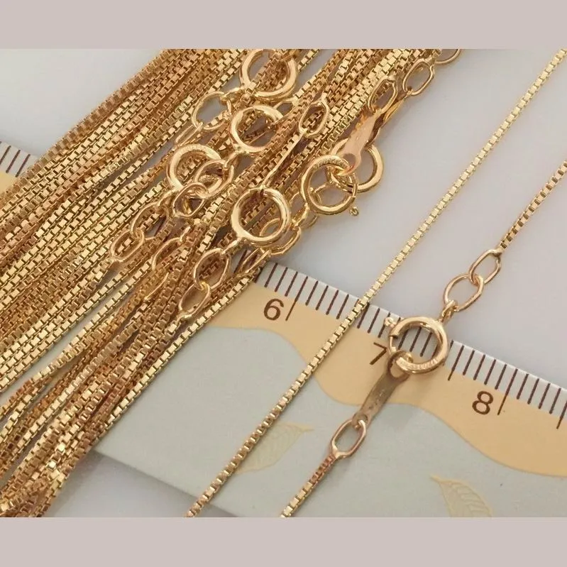 IB3121 Fashion Gold filled Chains Necklace For Women 16inch 0.85mm thin