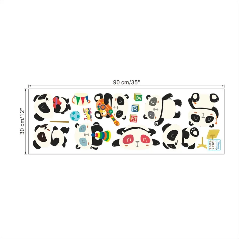Декоративные наклейки на стену с изображением мультяшной лесной панды для детей, малышей, для детской комнаты, Декор для дома, милые животные, ПВХ, Настенная роспись, настенные наклейки, сделай сам