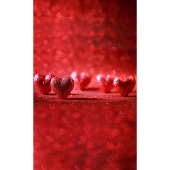 

Bokeh Polka Dots Kids Valentines Day Backdrop Red Printed Love Hearts Newborn Baby Shower Prop Vinyl Children Photo Background