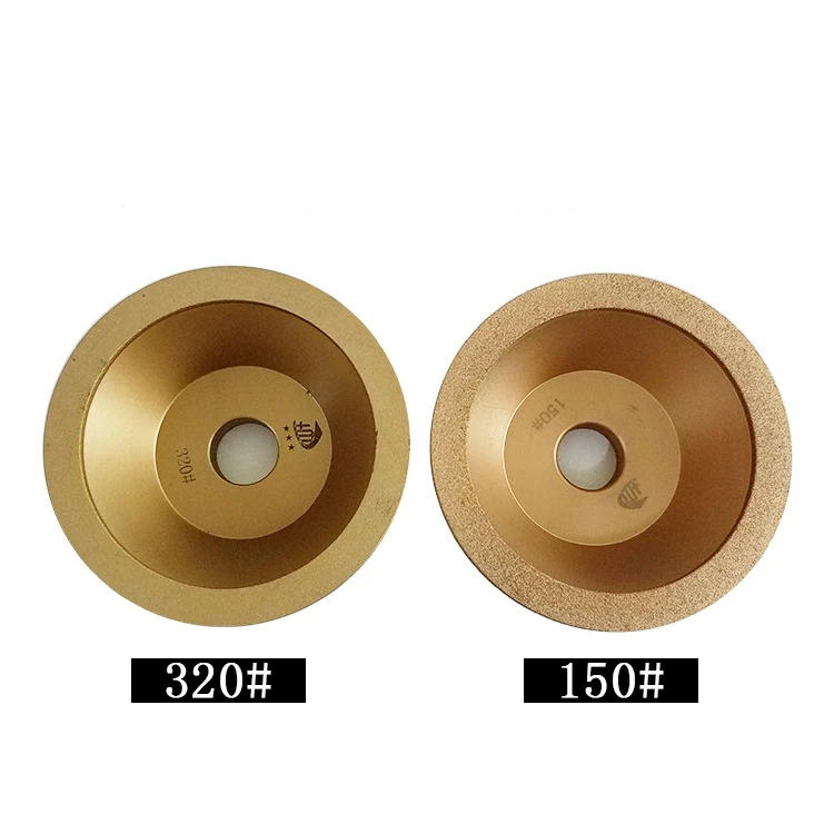 100mm Brazed Gold Diamond Cup Diamond Grinding Wheel Grit 60-400 Tool Cutter Grinder