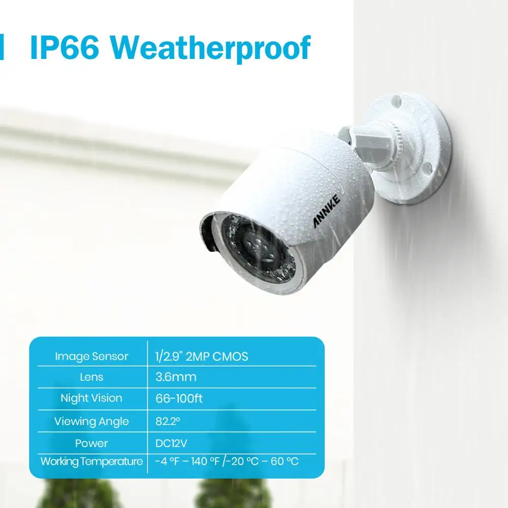  ANNKE 8CH HD 1080P Video Surveillance System 1080N H.264+ 5in1 DVR With 8X TVI Bullet Weatherproof  - 33058197831