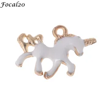 

Focal20 5pcs Trendy Alloy Enamel Unicorn Charms DIY Pendant Kawaii Mini Charms Women Handmade Jewelry for Necklace Bracelet