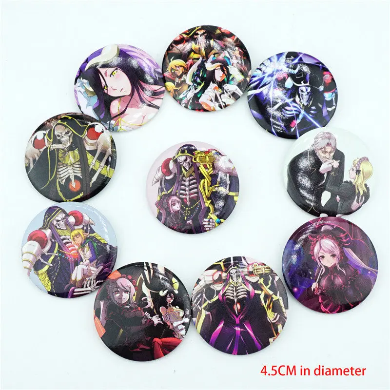 

10Pcs/Set Anime Overlord Figure Pins Badges Brooch Chest Ornament Clothing Bag Accessoies Cosplay Collection Gift