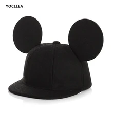 Осенне-зимние шерстяные шапки для женщин с рисунком Микки, шапка с большими ушами, бейсболки, повседневная женская одежда, аксессуары, рождественские подарки
