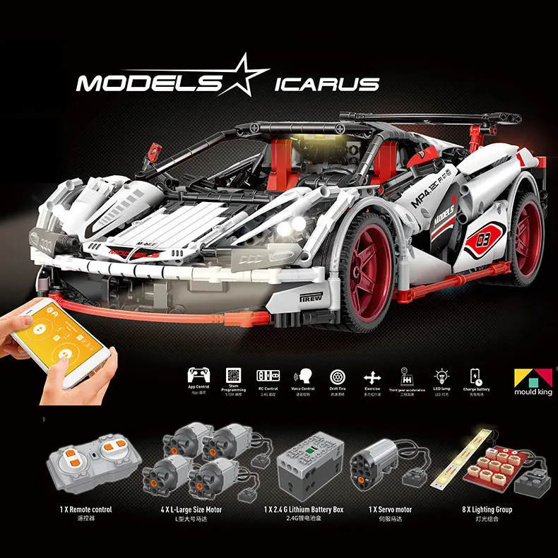 13067 MOC-3918 Veneno Roadster совместим с 20087 RC и APP управления строительные блоки кирпичи DIY День рождения развивающие игрушки подарки